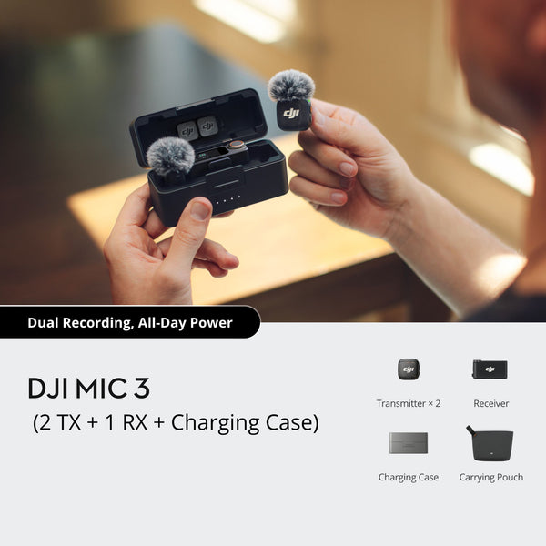 DJI Mic 3 Wireless Microphone 2 TX + 1 RX + Charging Case