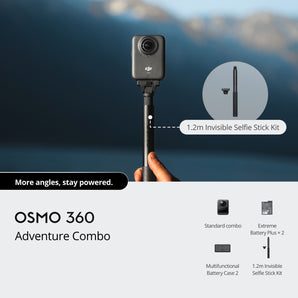 DJI Osmo 360 Adventure Combo 4K 120fps Action Camera 120MP 360° Photos