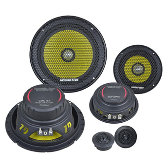 Ground Zero Titanium GZTC 165.3X-ACT 6.5 Inch 3 Way Component Speakers 150w RMS - CEN