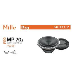 Hertz Mille Pro MP 70.3 3" Inch 70mm Car Midrange Speakers Set 100w Peak Pair - CEN