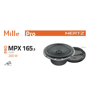 Hertz Mille Pro MPX 165.3 6.5" 16.5cm Car 2 Way Coaxial Speakers 100w RMS Pair - CEN