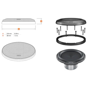 Hertz Mille Legend MG 200.3 8 Inch Steel Mech Sub Grille ML 2000.3 Subwoofer - CEN