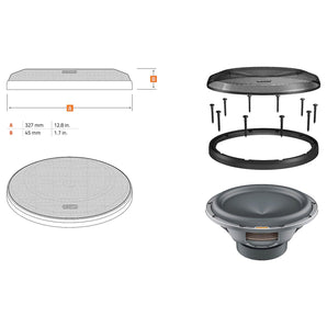 Hertz Mille Pro MG 300.3 12 Inch Steel Mech Sub Grille MP 300 D2 & D4 Subwoofer - CEN