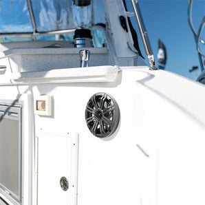 Kicker Marine KA45KM654L Speakers KM 6.5" Coaxial White & Charcoal LED Grills-1