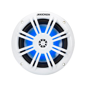 Kicker Marine KA49KM604WL Speakers KM 6.5" Coaxial White LED Grills Boat Rib 50w-1