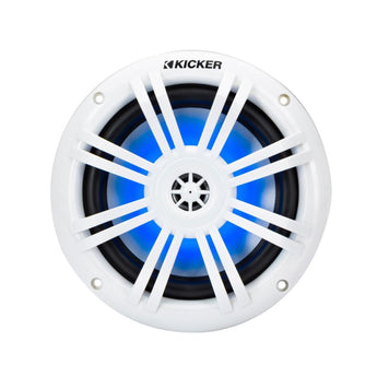 Kicker Marine KA49KM604WL Speakers KM 6.5" Coaxial White LED Grills Boat Rib 50w-1
