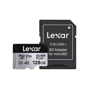 Lexar 128GB Micro SD Card Silver Plus Series with Adaptor