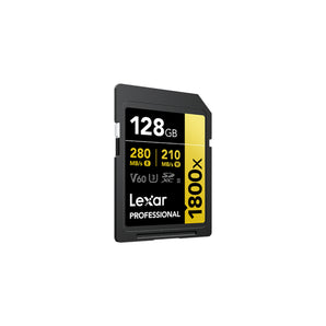 Lexar 128GB Professional 1800x SDXC UHS-II Card Gold Series Class 10 U3 V60