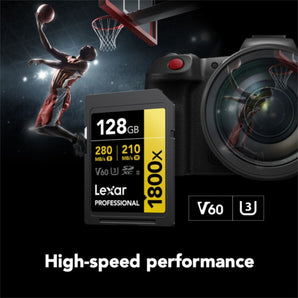 Lexar 128GB Twin Pack Professional 1800x SDXC UHS-II Card Gold Series U3 V60