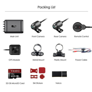 Viofo MT1 Motorcycle Dash Cam 1080p HD WiFi GPS Dual Channel Motorbike Camera