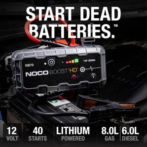 Noco Boost GB70 2000A UltraSafe Jump Starter Power Pack 12V Car Battery Booster