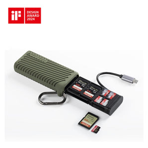 PGYTECH CreateMate High Speed Rugged Memory Card Reader Case USB C SD Moss Green - CEN