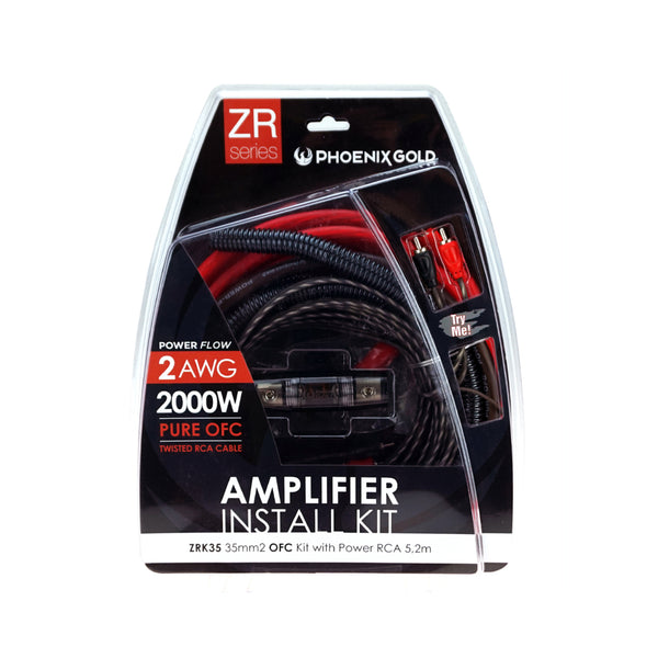 Phoenix Gold ZRK35 OFC Amplifier Wiring Kit 2 AWG Car Amp Power Kit Fuse Holder - CEN