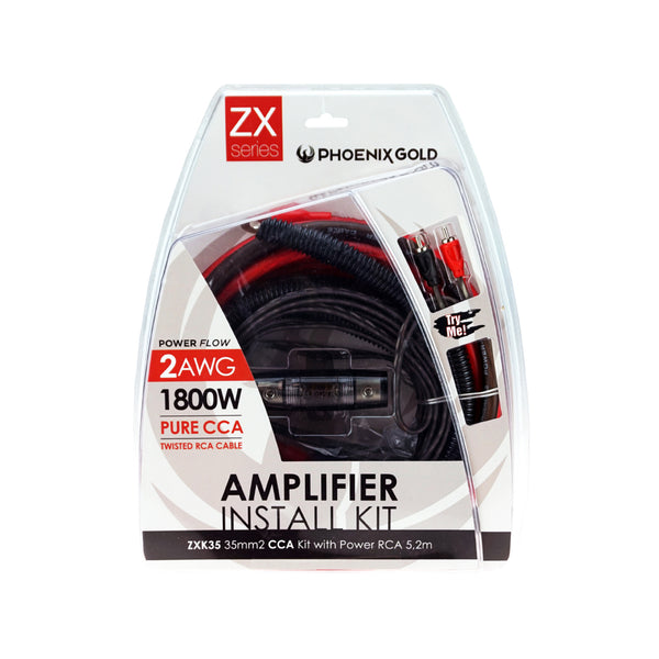 Phoenix Gold ZXK35 CCA Amplifier Wiring Kit 2 AWG Car Amp Power Kit Fuse Holder - CEN