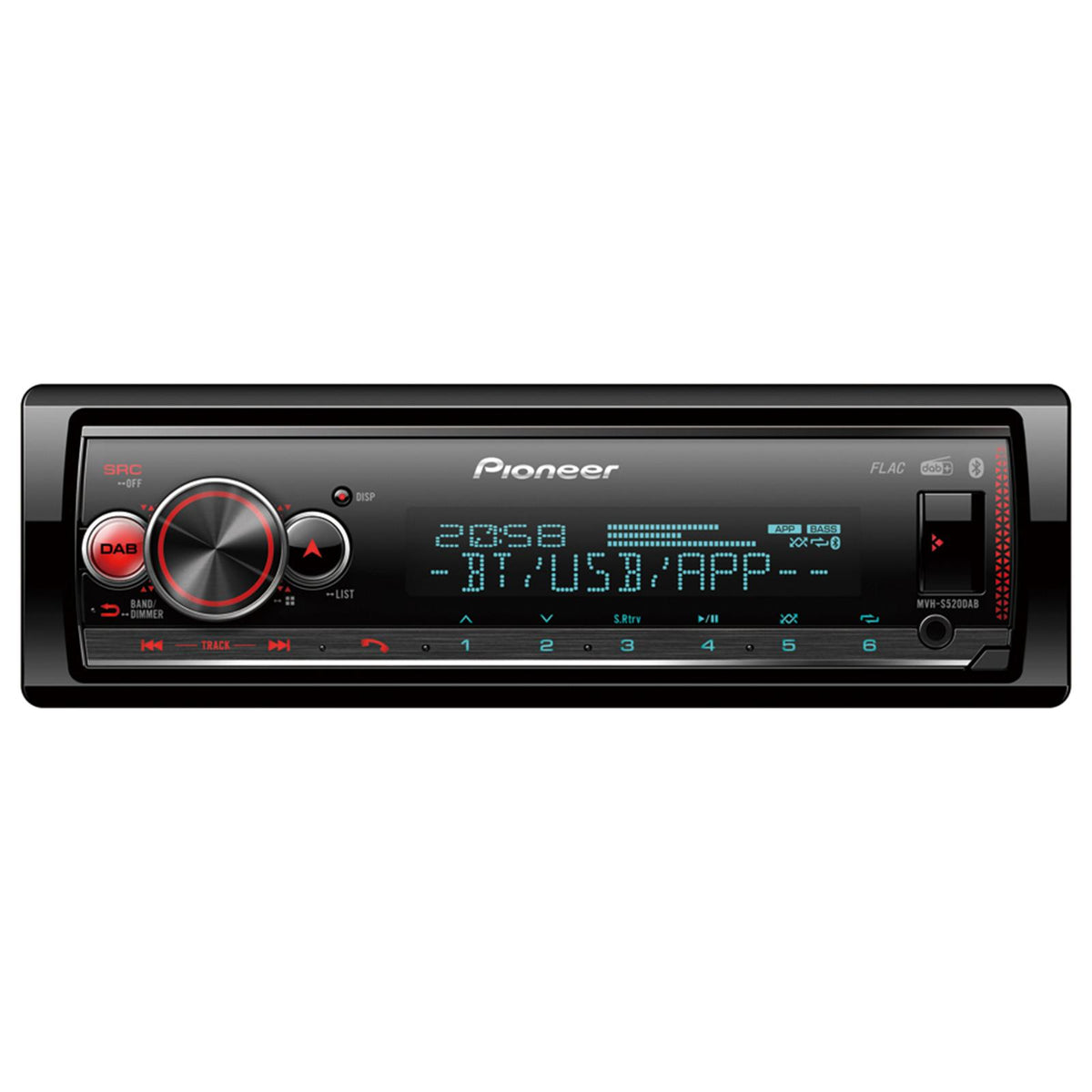 Pioneer MVH-S520DAB Mechless Bluetooth Spotify USB DAB iPhone Car Radio Stereo - CEN