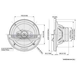 Pioneer TS-A2013I Speakers 8” 20cm 3 Way Car Door Shelf Coaxial System 80w RMS - CEN