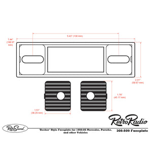 RetroSound Becker Style Motor 6 DAB Bluetooth Pinstripe Chrome Classic Car Radio - CEN