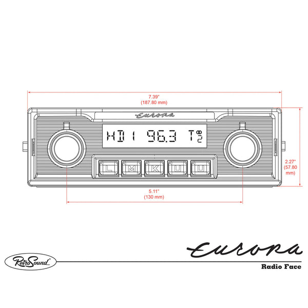 RetroSound Europa Motor 6 DAB FM AM Radio Bluetooth USB Classic Car Stereo - CEN