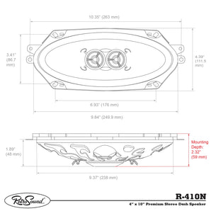 RetroSound Premium Single Triax Speaker 4x10 Inch with Bracket RS-UB1KT 90w RMS - CEN