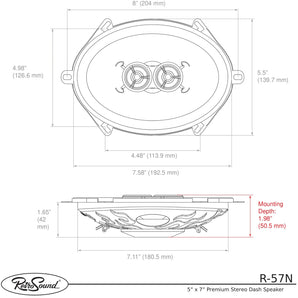 RetroSound Premium Single Triax Speaker 5x7 Inch with Bracket RS-UB1KT 60w RMS - CEN