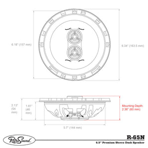 RetroSound Premium Single Triax Speaker 6.5 Inch with Bracket RS-UB1KT 50w RMS - CEN