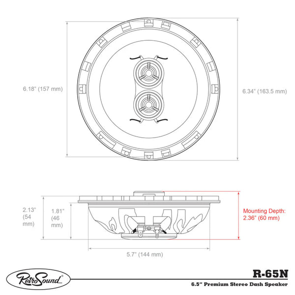 RetroSound Premium Single Triax Speaker 6.5 Inch with Bracket RS-UB1KT 50w RMS - CEN