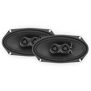 RetroSound Premium Triax 3 Way Stereo Speakers 4x8 Inch Sold as a Pair 60w RMS - CEN