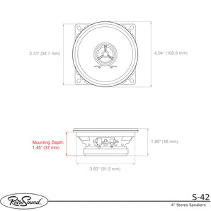 RetroSound Standard Stereo Speakers Mylar Tweeters Sold as a Pair 25w RMS - CEN