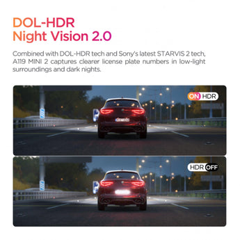 Viofo A119 Mini 2 Dash Cam Front 1 Channel 2K Quad HD 5MP Starvis 2 GPS Camera - CEN