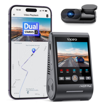 Viofo A229 Plus 2CH Dash Cam 2K Front & Rear Starvis 2 GPS WIFI HDR Dual Camera - CEN