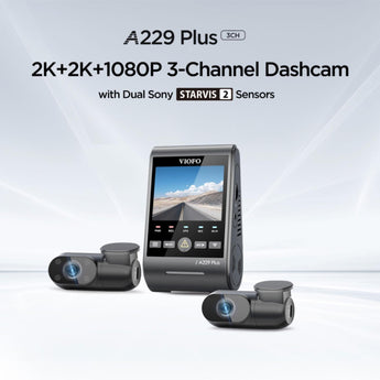 Viofo A229 Plus 3CH Dash Cam 2K Front & Rear Starvis 2 GPS WIFI HDR Taxi Camera - CEN