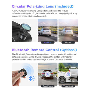Viofo A229 Pro 2CH Dash Cam 4K Front 2K Rear Starvis 2 GPS WIFI HDR Dual Camera - CEN