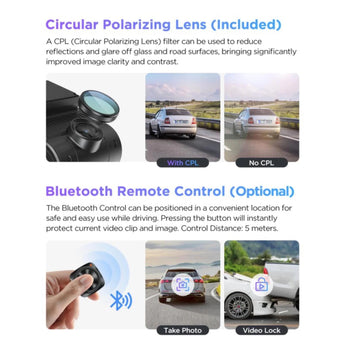 Viofo A229 Pro 3CH Dash Cam 4K Front 2K Rear Starvis 2 GPS WIFI HDR Taxi Camera - CEN