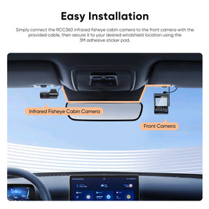 Viofo RCC360 Infrared Fisheye Cabin Camera 2K HDR for A329S Series Dash Cameras