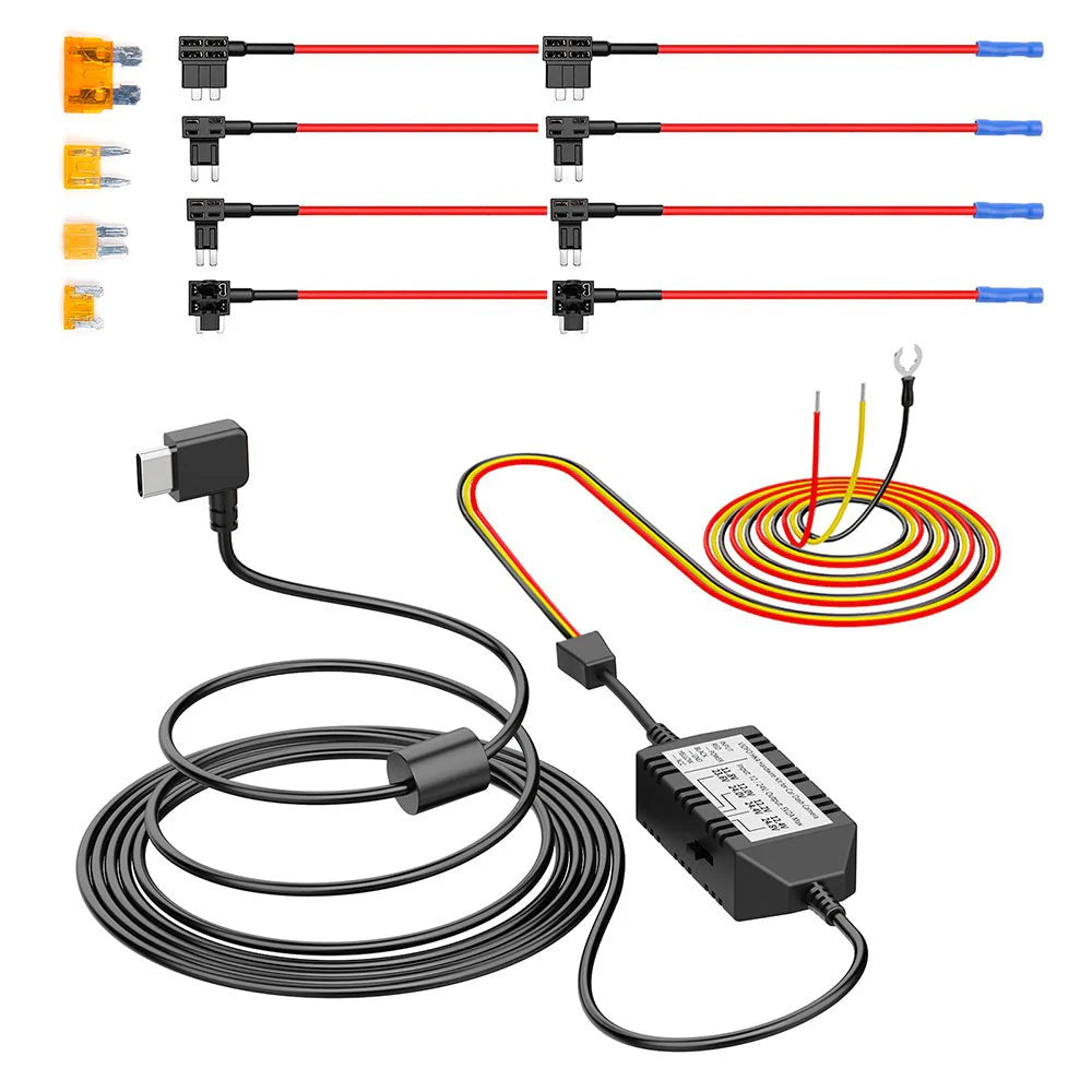Viofo HK4 Hardwire Power Cable USB C with 8pcs Fuse Set A229 Series Da ...
