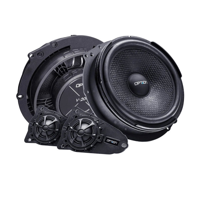 Option Audio Air VW T5 T6 Plug & Play 8 Inch Component Speakers & Tweeter 100w V-200